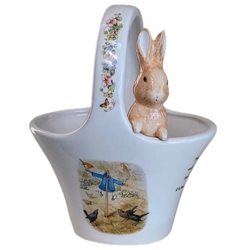 Vintage Beatrix Potter Easter Basket Bunny Rabbit Collectibles Floral Teleflora